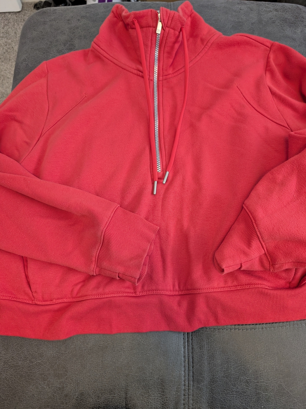 Red Quarter Zip Women's Sweatshirt